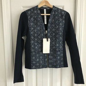 LULULEMON Cardigan & Again Quilted Inkwell Sashiko Jacket Blazer 4 New